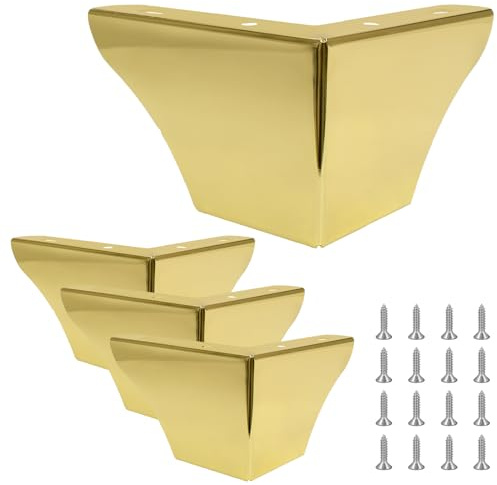 Cjueiom 10 cm/4 tum möbelben guld soffben set med 4, moderna bordsben metall garderob ben möbler fötter, soffa fot soffa ben ersättning för skåp stol ottoman