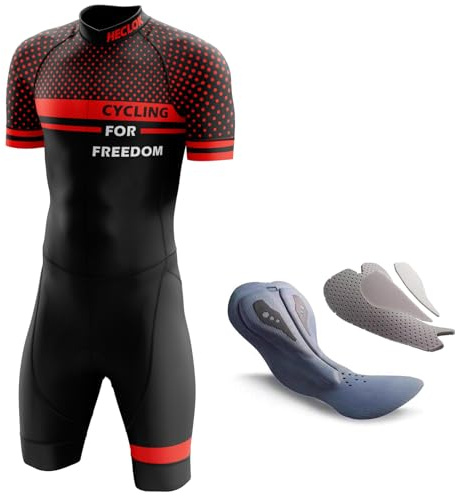 Traje de Triatlón de Manga Corta para Hombre,Traje de Ciclismo Acolchado de una Pieza para Hombre＋Acolchado Profesional de competición,con 3 Bolsillos Equipo,Correr, Bicicleta,Nadar (TYP-8,M)