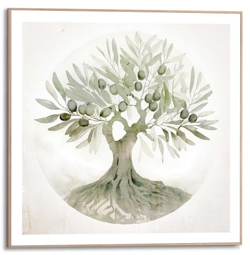 REINDERS Gerahmtes Bild, Tree of Life, Küche, Poster, Wanddeko, Room Decor, MDF, Grün, 50 x 50