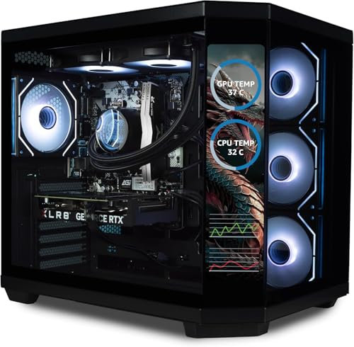 ionz Gaming PC - Desktop Computer, Ryzen 7 5800X, Nvidia RTX 5070 2X OC 12GB, 32GB RGB RAM, 1TB NVMe SSD, 240 mm AIO, 650W 80+ PSU, WiFi, Windows 11, Apex Vision, Black