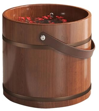 Vasca da bagno per piedi in legno, con rullo massaggiante, 25 x 31 cm, bacino per piedi in ammollo, vasca da bagno rilassante in legno, per uomini, donne, giovani, adolescenti, madre, papà, nonno