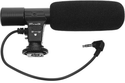 BESPORTBLE Microphone D’Interview pour Caméscope Compact Léger et Compatible DSLR Enregistrement Audio Professionnel pour Vlogging Diffusion en Direct et Production Vidéo