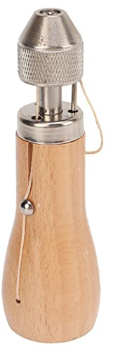 Kit de Lezna para Coser Cuero, Lezna de Costura con Estructura de Acero y Mango de Madera Antideslizante, Herramienta Portátil para Artesanía en Cuero y Reparación de Tejidos Grues