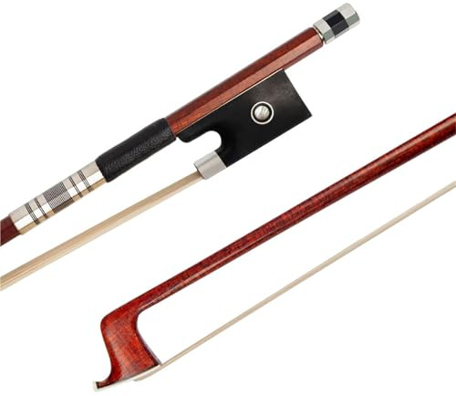 Arco Profesional De Violín Arco De Violín Profesional 4/4 Fibra Carbono Híbrida Palo Piel Madera Brasileña Piezas Rana Ébano Accesorios Uso Duradero