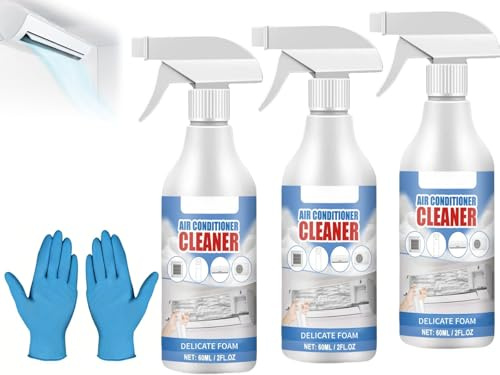 Limpiador de Espuma,3pcs Air Conditioner Foaming Cleaner Spray,Limpiador de Aire Acondicionado de Hogar,Limpiador de Aire Acondicionado,Spray Limpiador de Espuma Multiusos,60ml