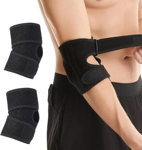 KAFZEL 2 Pezzi Gomitiera per epicondilite, Tutore epicondilite gomito, Gomitiere, per Epicon-dilite, Tendinite, Gomito del Tennista, Golfista, Unisex