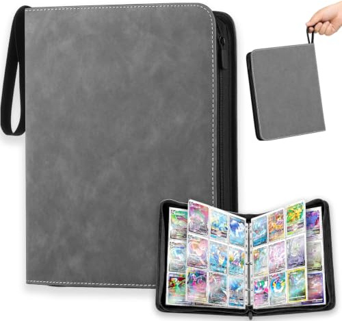 KORVORIA Album para Cartas Coleccionables, Carpeta TCG 9 Bolsillos Gris