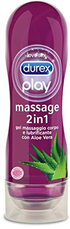Durex Massage 2-i-1 Smörjmedel Gel Underkläder med Aloe Vera Vattenbas, 200 ml