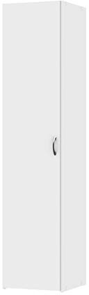 Dmora - Armadio multiuso 1 anta Odette, Mobile multifunzionale, Mobiletto scarpiera, Guardaroba porta scarpe, 39x41 h175 cm, Bianco