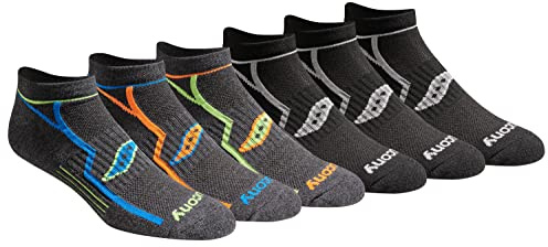 Saucony multipack bult prestanda komfort passform no-show strumpor löpning (paket med 12), Svart, 12.7 x 12.7 x 1.78 cm