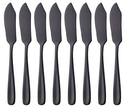 Buyer Star Cheese Butter Knife, Stainless Steel 18/10 6 Mini Desert Knives, Breakfast Slicer Sandwich Spreader,Set of 8