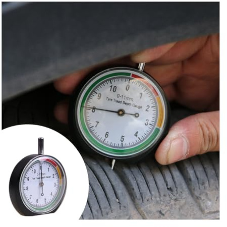 JNNJ Quadrante Misuratore Battistrada Pneumatici, Veicolo Quadrante Pneumatico Strumenti, Battistrada 0-11MM Diametro, per Auto, Moto, Motociclett, Biciclette, Professionale, Universale Pratico