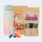 fitvia Teeset Balanced Boost Collection I 500ml Flasche Pastel Rosa-Blau, 2x loser Tee I 85g Schwarzteemischung Waldbeere, 100g Früchtetee Apfel-Mandarine