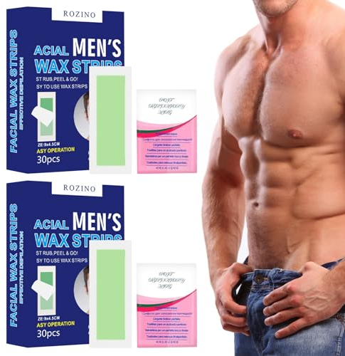 60 Stück Kaltwachsstreifen Wachsstreifen Haarentfernung Waxing Strips für das Gesicht Hauttypen Geeignet Beine Kaltwachsstreifen Männer Wachsstreifen für Frauen Zuhause Reise