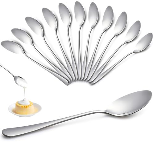 VEPEPE Cucchiaini in Acciaio Inox Molto Lucido Set Cucchiaini Da Caffè 12 Pz Hochwertiger Cucchiai Acciaio Inox 17 Cm/6.7 In Piccolo Da Te Argento per Famiglie Ristoranti Mense