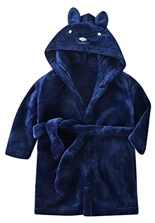SRTUMEY Peignoir personnalisé pour enfants avec capuche en polaire, robe de chambre pour adolescents et tout-petits avec oreilles de nounours mignonnes, robe de chambre pour enfants, vêtements pour