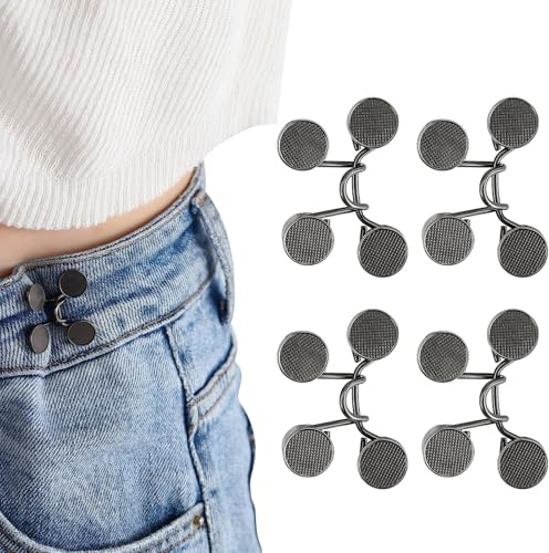 4 stycken byxlinning snäva klipp, små byxor, minskar klämma, byxknapp för att snäva, jeansknappar utan sömnad, byxknappar för jeans