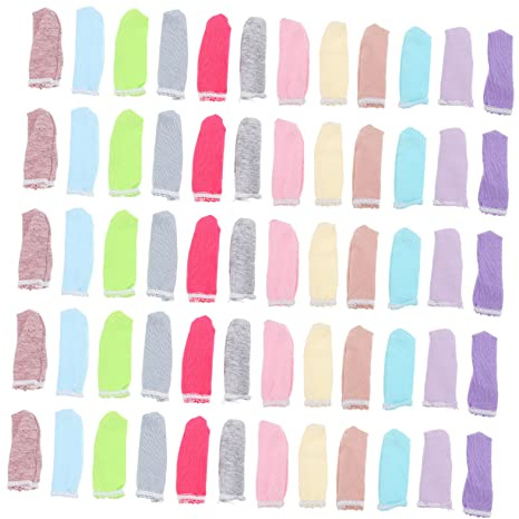 GOOHOCHY Cubiertas Puntas Dedos De Algodón Transpirable 100 Unidades Fundas Prácticas Para Dedos Reutilizables Uso Laboral Jardinería Reparación Electrónica Manualidades