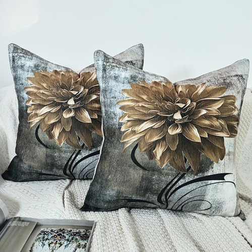 OYIMUA Waterproof Chenille Outdoor Cushion Covers 45x45cm Set of 2
