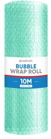 UK SUPPLIES LIMITED Biodegradable Bubble Wrap Roll (Pick Any Size 300MM to 1000MM) Lightweight Packing Roll for Shipping & Moving House Essentials Protecting Air Bubble Wrap Packaging, 300MM x 10M
