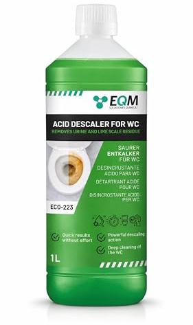 EQM Disincrostante WC Acido 1 L - Anticalcare Potente - Rimuove Calcare Ostinato e Ruggine - Detergente Professionale per Sanitari - Formula ad Alta Prestazione