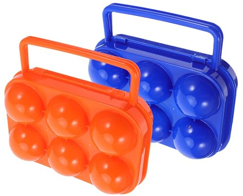JUMPLAWN Porte-œufs avec 6 Compartiments Individuels et Fermeture Pratique Design Gain de Place Lot de 2 en Plastique de Camping Cuisine et Réfrigérateur