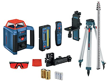 Bosch Revolve2000 Self-Leveling System with Disturbance Monitor Horizontal-Vertical Rotary Laser Kit with 2000 Feet Working Range (Renewed)