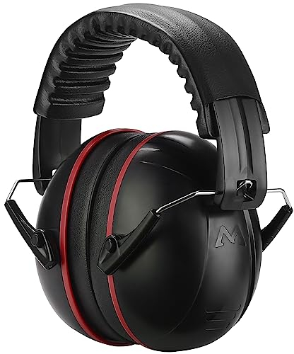 ProCase Noise Cancelling Earmuffs, SNR 34 dB Ear Protection, Adjustable Sound Proof Headphones for Adults Kids, Noise Cancelling Headphones for Autism, Effective Hearing Protection -Redblack