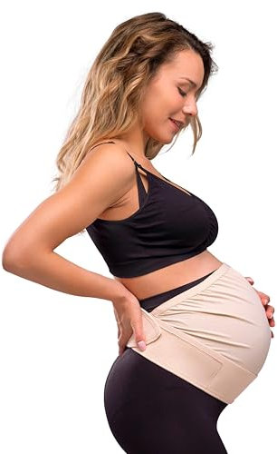 Carriwell Verstellbarer Schwangerschafts-Stützgürtel Deluxe | Elastischer, Atmungsaktiver Bauchgürtel | Linderung von Rückenschmerzen | Maximum Unterstützung | Komfortabel, Wächst mit Ihrem Bauch, S/M