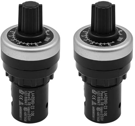 Tiardey 2 uds 22mm 10K Ohm potenciómetro de Velocidad Variable potenciómetro Giratorio convertidor potenciómetro Interruptor