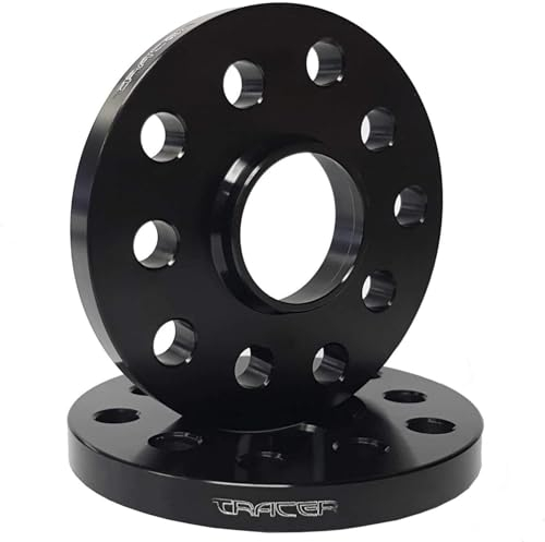TRACER Spurverbreiterungen Distanzscheiben 12168W 10mm schwarz eloxiert - Lochkreis 112/5 - Mittenloch 66,6-2 Stück