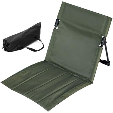 Yeory Klappbarer Strandstuhl atmungsaktiver Stabiler tragbarer Strandstuhl mit Schwammfüllung und Mesh Pocket Tasche Leicht weicher, Stabiler Klappstuhl (Olivengrün), Klappbodenstuhl