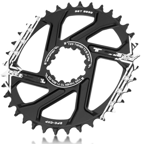 HOUSON Bicycle Chainring, Direct Mount Chainring with Alternating Tooth Design, 32T 34T 36T 38T 40T Narrow Wide Bicycle Chainring for GXP XX1 X9 XO X01(38T)