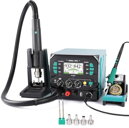 YIHUA 983D 3-IN-1 Micro Soldering Station, BGA Hot Air Rework Station, Lab Variable DC Power Supply