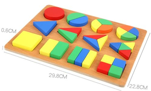 Warmhm Blocchi Tangram in Legno Colorati Gioco Puzzle Educativo di Forme Geometriche per Apprendimento Precoce Montessori Incastri e Costruzioni