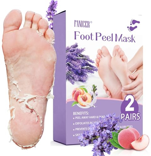 2 Paia Maschera Piedi, Maschera Piedi Idratante, Esfoliante, Per Piedi Secchi E Talloni Screpolati, Rendendo La Pelle Più Liscia, Regalo Per Famiglia(Pesca & Lavanda）