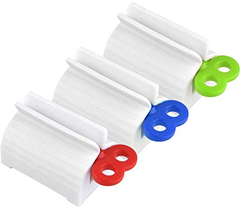 Toothpaste Squeezer,3 Pack Rolling Tube Toothpaste Dispenser Plastic Vertical Toothpaste Holder for Bathroom for Toothpaste Hand Cream Use