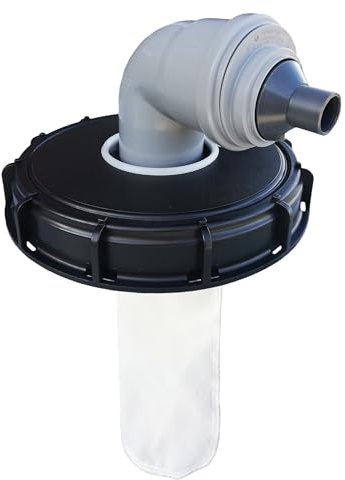 FN-Technik IBC lid filter rain water filter lid DN 225 HT DN 75 nylon, HT DN 75: bend DN 75 red, DN 32