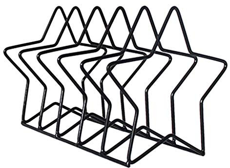 Tubayia metall stående stående mapp tidningskonstruktion bokhylla skrivbord organizer (stjärna)