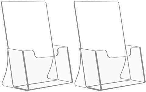 HIIMIEI Acrylic Freestanding Brochure/Leaflet Holder A5 2 Pack - Clear