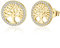 Jrêveinfini Tree of Life Stud Earrings Women Gold Sterling Silver, Family Tree Earrings Silver Hypoallergenic Gifts Jewellery Mum Women Girls Jewelry iamond Zirconia