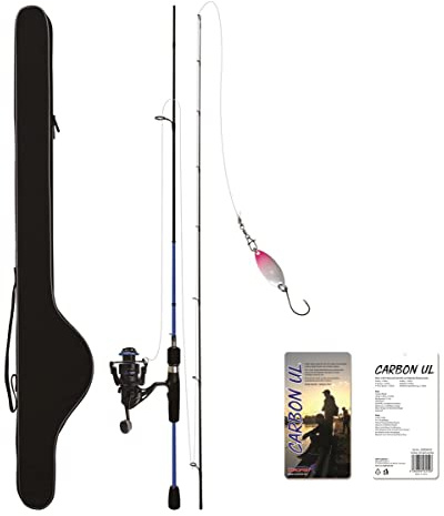 Corofish Carbon UL Combo 1,98m 1-8g Angelset Spinnrute Rolle & Schnur Ultralight