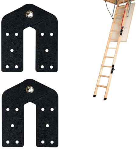 QIXIN 2 st stege gångjärn dra ner vind trappdelar, lämpliga för gammal loft, gör-det-själv (svart)