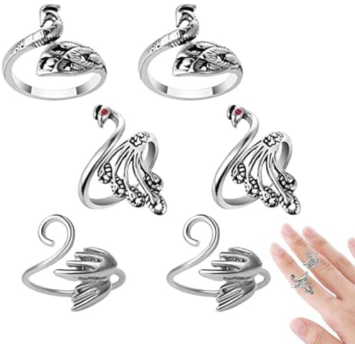 Gancho Ajustable Tejer Ganchillo Accesorios Bucle Ganchillo 6 Piezas Soporte Hilo Dedal Abierto Anillo Trenzado Kit Mostrador Tejido Más Marcadores Puntada Etiquetas Proteger Mano
