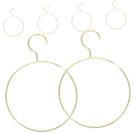 PRETYZOOM 6pezzi Grucce Rotonde in Ferro Per Sciarpe Cravatte e Cinture Appendini Antiscivolo Multiuso Resistenti Per Armadio Protezione Forma Accessori Capacità Elevata