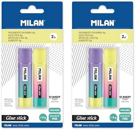 MILAN Blíster 2 barras de pegamento 8 g Sunset, Varios (Paquete de 2)