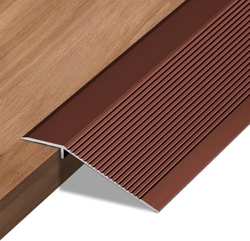 Profilo di transizione autoadesivo in alluminio per pavimento 10-35mm | Profilo di livellamento per soglia di porta | Per laminato, piastrelle, PVC e parquet | Nero/Antracite | 90cm (Rosso, 90CM)