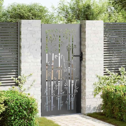 Générique Porte de Jardin Noir 85 x 200 cm Acier Peint par Poudre,Quincaillerie, Clôtures & barrières, Portillons, Noir (Poids 19.15KG)