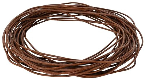 vidaXL Cordón de Cuero Marrón Claro Ø1 mm x 5 m Cuero, Cuerda de Cuero Redonda, Duradera para Manualidades, Cuerda Resistente al Agua para proyectos y Accesorios
