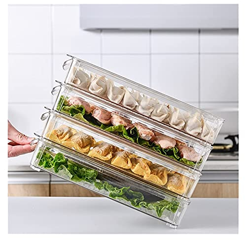 HSF 4 unids refrigerador Bandeja de Bandeja Transparente Alimento Contenedor Caja de Recipiente para la Cocina, refrigerador y congelador Piezas y Accesorios de frigoríficos
